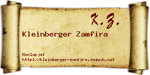 Kleinberger Zamfira névjegykártya
